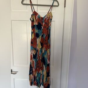 ROLLA'S Multicolor Abstract Maxi Dress - Rust, Teal, Navy, Mustard